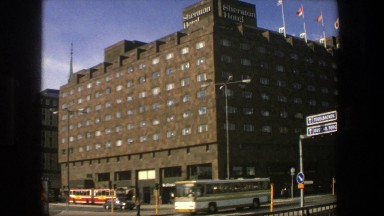 1975: Panning Shot of Industrial Buildings and Warehouses in Stockholm