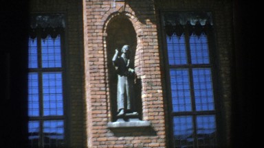 1975: a neat looking statue standing alone. STOCKHOLM