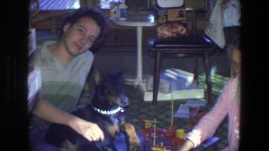 1971: Two Guys Enjoying Time With Their Dog Friend In Saint Paul Minnesota