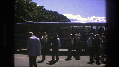1975: People Waiting in Line Along Road Copenhagen