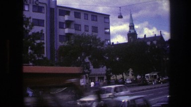 1975: building on the side of the road with windows lining the building