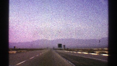 1969: recording of a road trip, taken from inside a vehicle