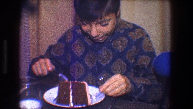 1968: birthday boy enjoys delicious birthday cake. TOLEDO OHIO