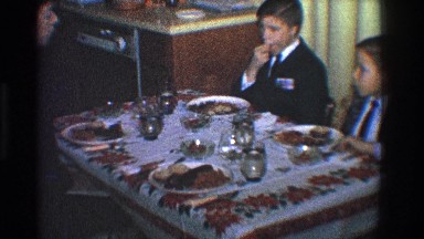 1968: children enjoys the camera's presence while having the food TOLEDO OHIO