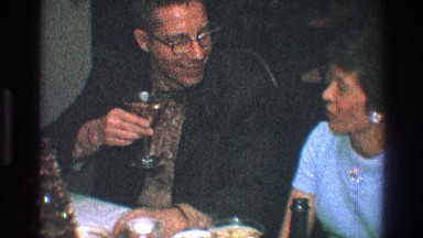1968: couple making a toast at table. TOLEDO OHIO