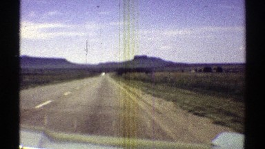1969: traveling by car on a desolate highway ARIZONA