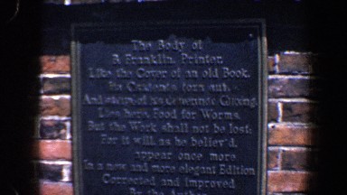 1962: Rectangular Metal Plaque Marks Burial Place of Printer B. Franklin