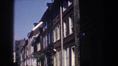 1962: Red Brick Building with White Window Frames Philadelphia