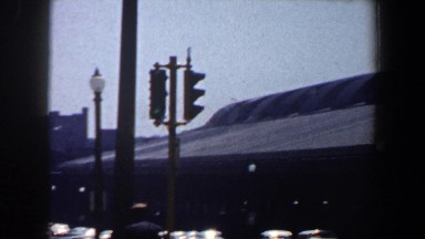 1964: detailed look at the walls of an impressively large, gothic church