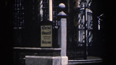 1962: an elaborate, three-story church with a large steeple PHILADELPHIA
