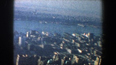 1960: panning of many buildings and other structures located outdoors NEW YORK