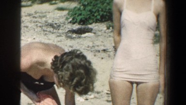 1961: Women Enjoying a Sunny Day at the Beach in Baltimore Maryland