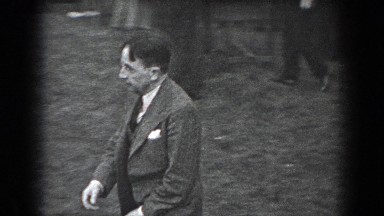 1938: Gentlemen Gather at Outdoor Park in Reading, Pennsylvania