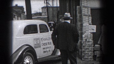 1938: People Outside Waiting for a Ride, Reading, Pennsylvania