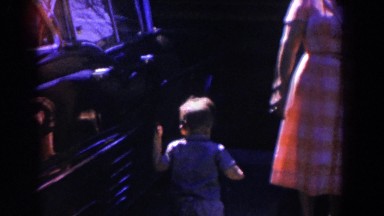1962: little boy running away from his mama. GLENDALE, CALIFORNIA