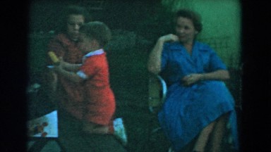 1962: women in dresses talking to each other children playing along GLENDALE