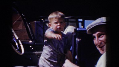 1962: a boy and his dad in the car having a good time GLENDALE, CALIFORNIA