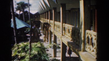 1961: view of an abstract building. NASSAU