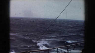 1959: ride in a large vessel on a body of water that seems to be rough