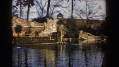1959: Fancy, Odd Building Overview in Barcelona Spain