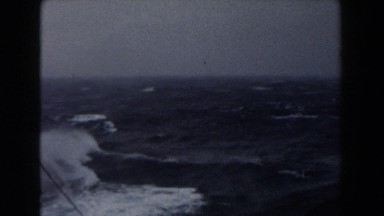1959: Boat Travelling Through Rough Waters and High Winds