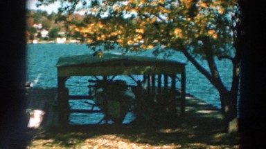 1964: lakeside view of family boating dock. LAKE WINNEBAGO WISCONSIN