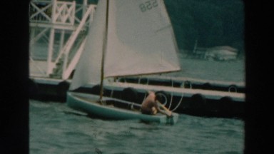1964: going sailing from the dock. LAKE WINNEBAGO WISCONSIN