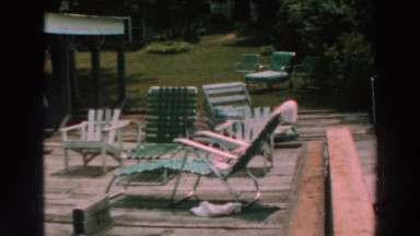 1964: magnificently colored chairs arranged in the meadow
