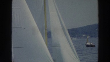 1966: Baby Regatta on Wisconsin Lake with Sailing Boats and Families