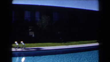 1958: view by the swimming pool. LAS VEGAS
