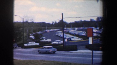 1960: viewing of a busy street and parking lot. BALTIMORE MARYLAND
