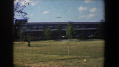 1960: the premises of a large building with many trees, bushes and meadow