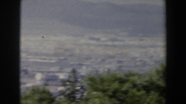 1960: A Snow-Covered Mountain Peaking Above Tall Green Trees in Israel