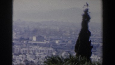 1960: Distant View of Mountains and Trees in Israel