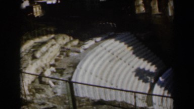 1960: recording of ancient roman architecture that is visible by tourists ISRAEL