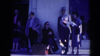 1963: People Standing Around Waiting on a Ride at Niagara Falls