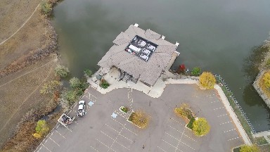 full view from top zoom out of building high above COLORADO