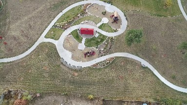 bird's eye view of a field with a building COLORADO