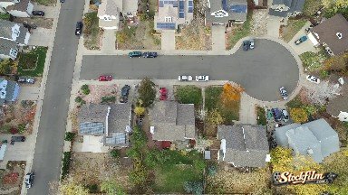 Colorado, United States: Stabilized Footage Taken by Drone of Neighborhood Street