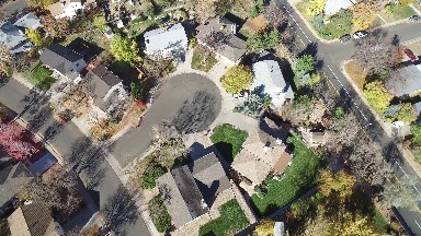 aerial view of a neighborhood in the suburbs. COLORADO