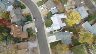 airplane view of a community of homes. COLORADO