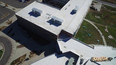 Colorado, United States: Aerial Diagram of Building with Full Parking Lot and Colorful Cars