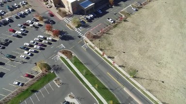 Airplane Viewing Of A Normal Parking Lot. Colorado