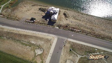 Aerial View of Neighborhood and Shoreline, Colorado