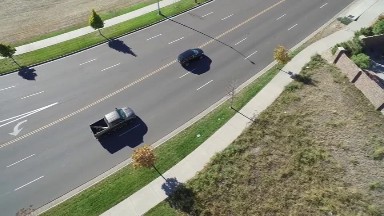 Aerial of Highway Traffic Colorado