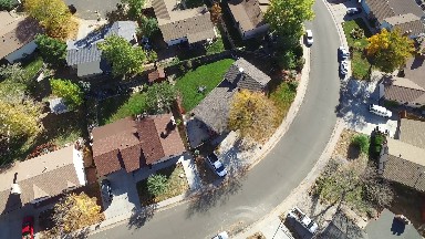 aerial view of a suburban neighborhood. COLORADO