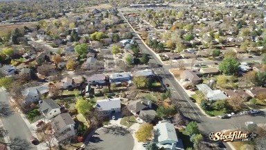 Colorado, United States: An Aerial View of a Major Road Running Through an Urban Residential Area