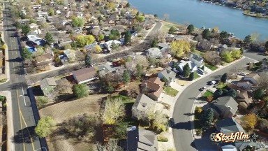 A Residential Neighborhood Near A River, Seen From Far Above Colorado