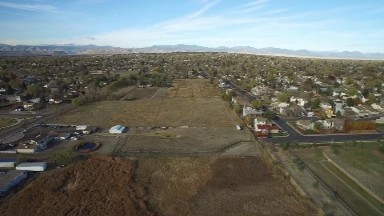 airplane viewing of a rural city. COLORADO
