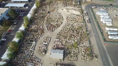 aerial view of an enclosed industrial area housing block stone COLORADO
